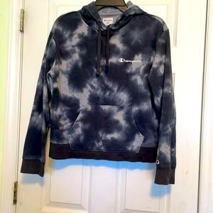 Champion Tie Dye Hoodie Size M Navy Blue
